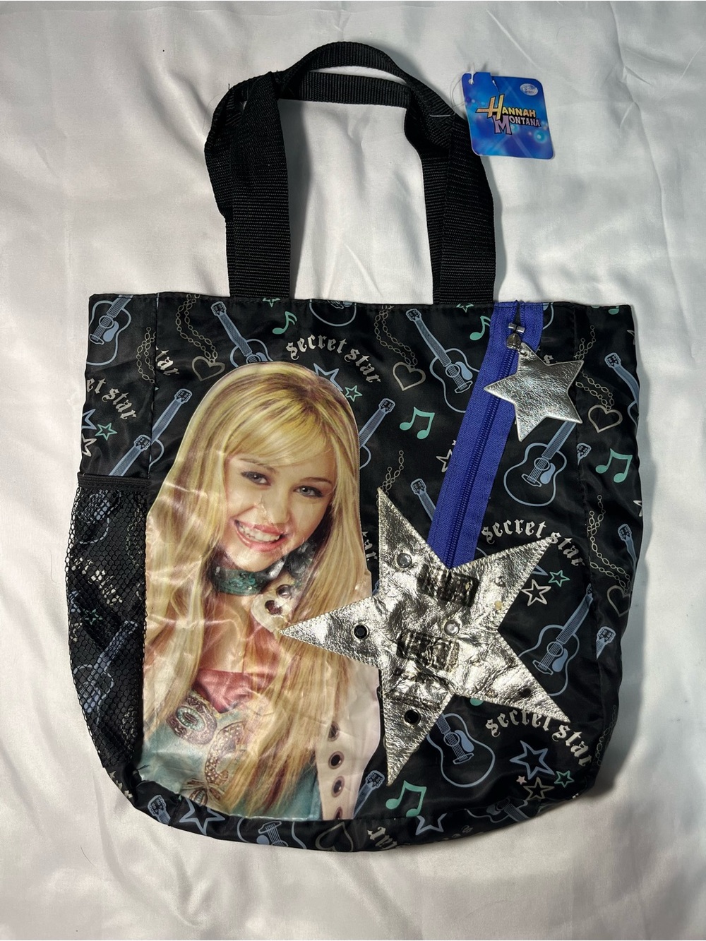 Hannah‎ Montana Secret Star Tote Bag Black Miley Cyrus RARE NWT 2008 Disney